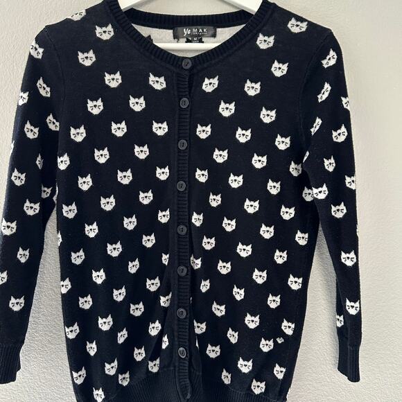 Black and White Cat Cardigan by Ye Mak  size Medium - Picture 2 of 7